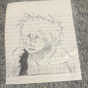 Eyeless Anime Man Drawing